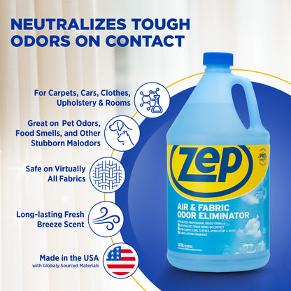Zep Mold Stain & Mildew Stain Remover 1 Gal and Zep Air & Fabric Odor Eliminator 1 Gal