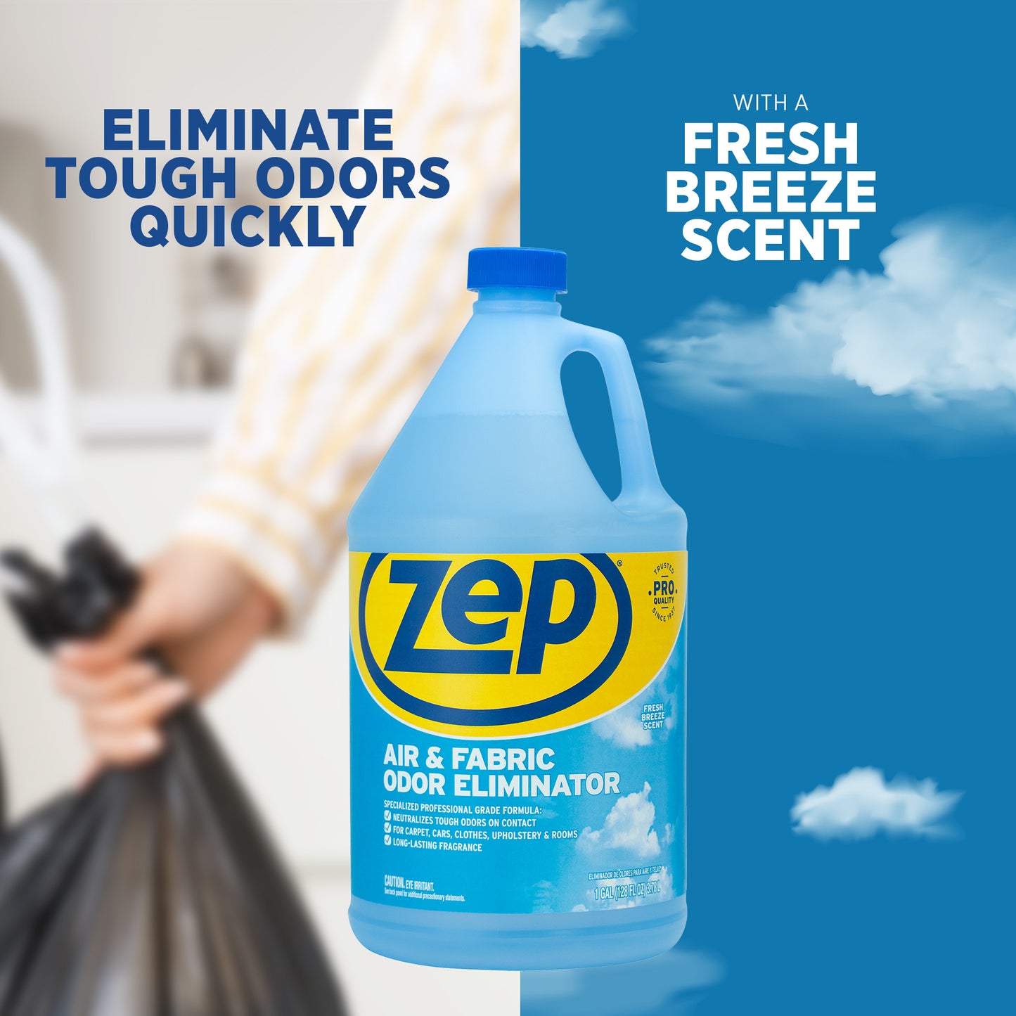 Zep Air & Fabric Odor Eliminator – Neutralizes Pet Odors – 1 Gallon