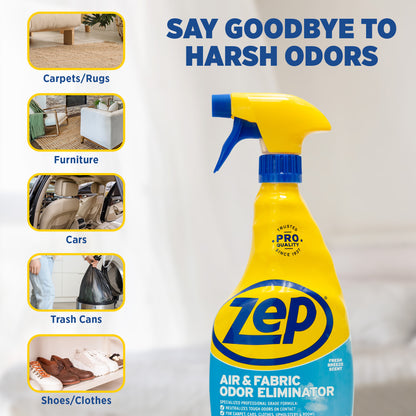 Zep Air & Fabric Odor Eliminator – Neutralizes Pet Odors – 32 oz.