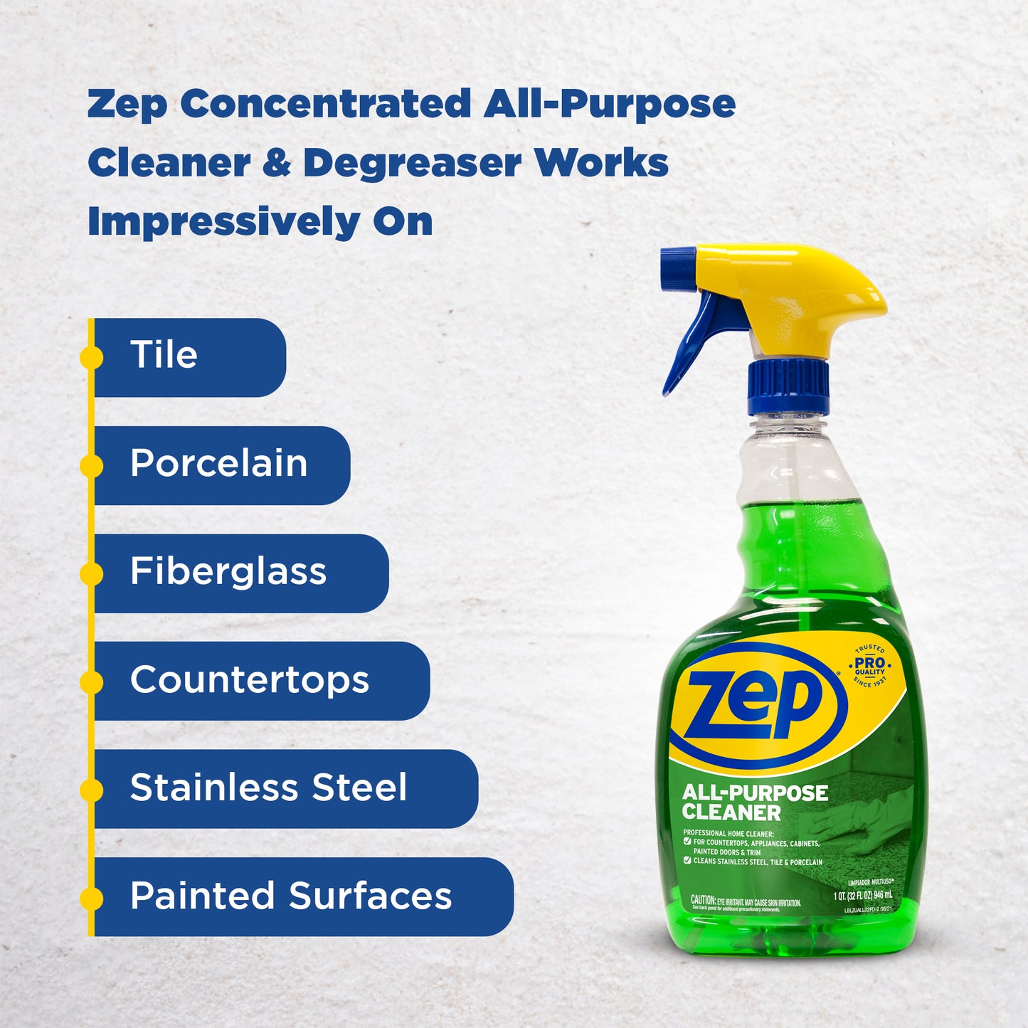 Zep All-Purpose Cleaner & Degreaser – Multi Use Multi Surface Solution – 32 oz