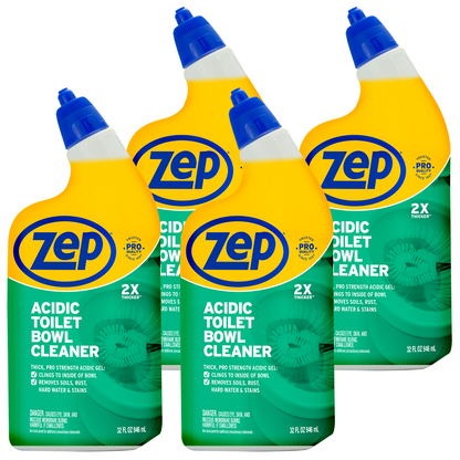 Zep Acidic Toilet Bowl Cleaner – Removes Hard Water Stains – 32 oz.