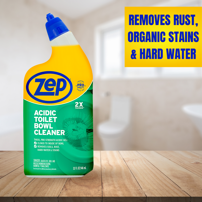 Zep Acidic Toilet Bowl Cleaner – Removes Hard Water Stains – 32 oz ...