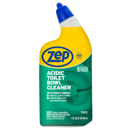 Zep Acidic Toilet Bowl Cleaner – Removes Hard Water Stains – 32 oz.