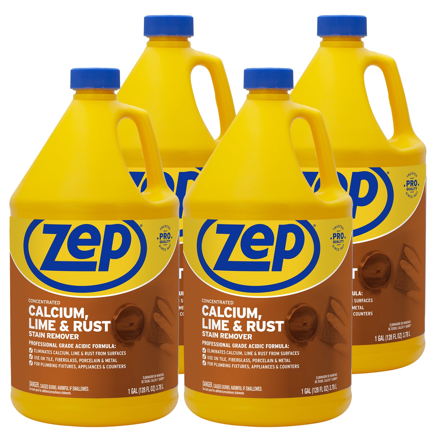 Zep Concentrated Calcium, Lime and Rust Stain Remover – Breaks Down Lime Deposits – 1 Gallon