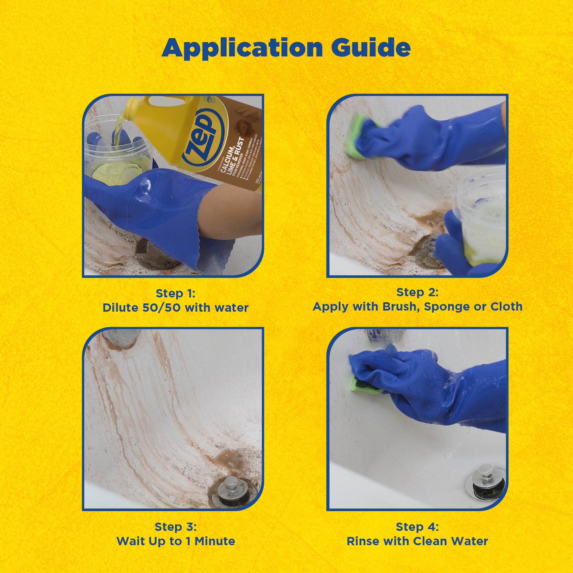 Zep Concentrated Calcium, Lime and Rust Stain Remover – Breaks