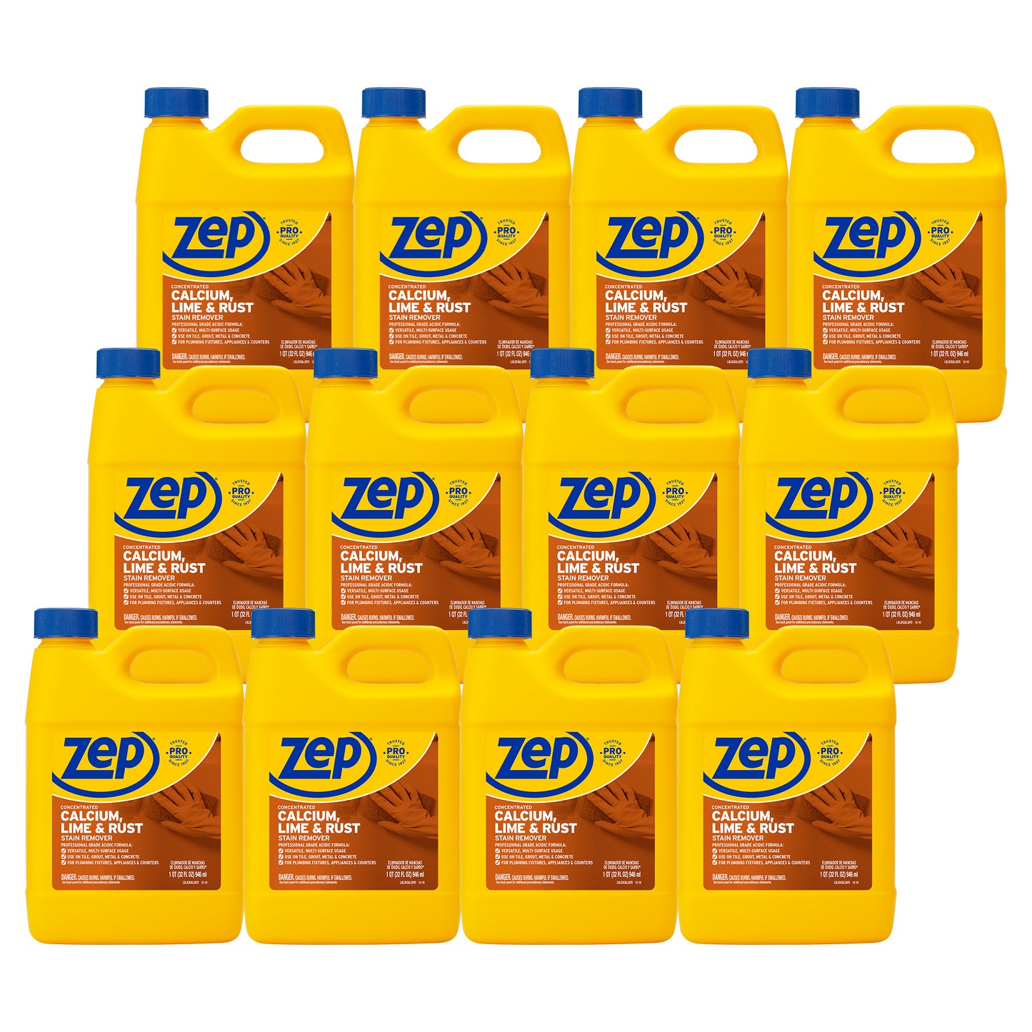 Zep Concentrated Calcium, Lime and Rust Stain Remover – Breaks Down Lime Deposits – 32 oz