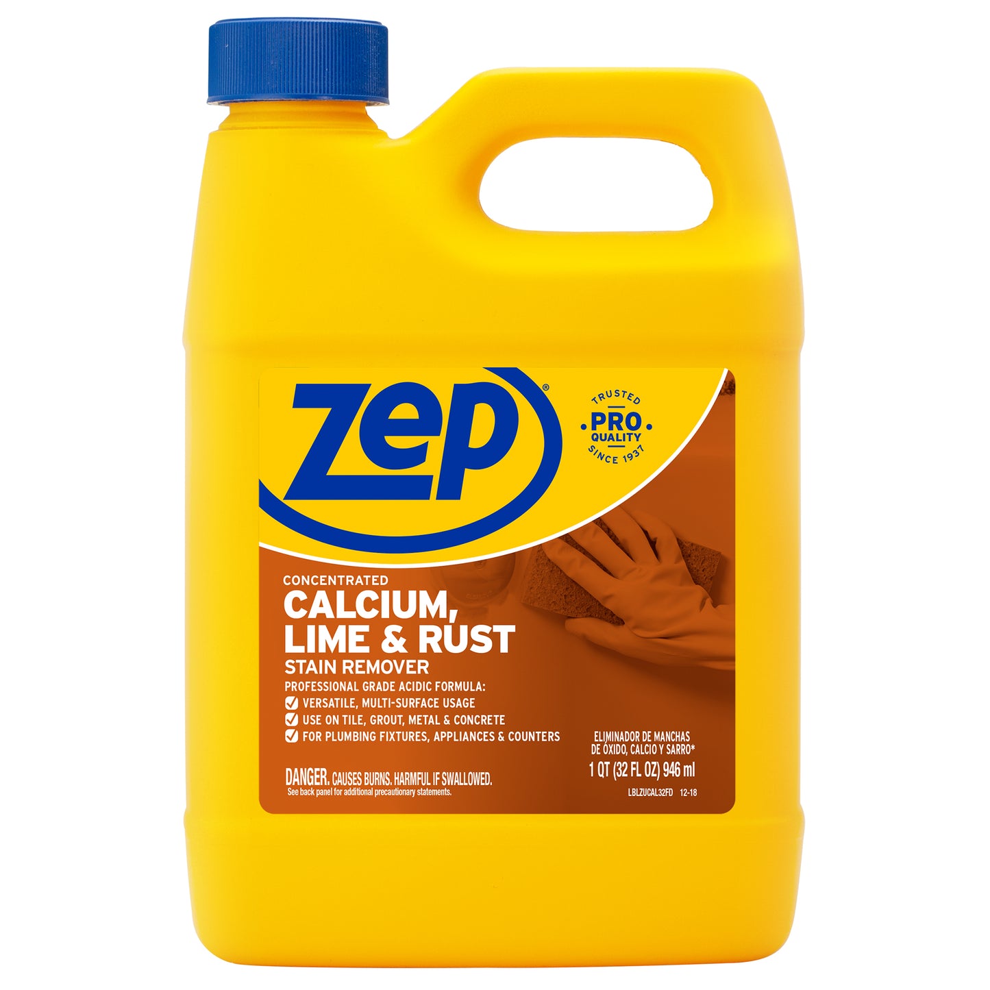 Zep Concentrated Calcium, Lime and Rust Stain Remover – Breaks Down Lime Deposits – 32 oz