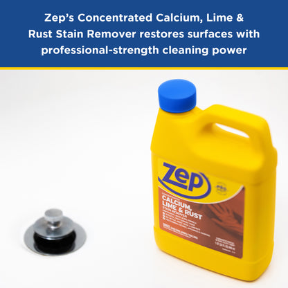 Zep Concentrated Calcium, Lime and Rust Stain Remover – Breaks Down Lime Deposits – 32 oz