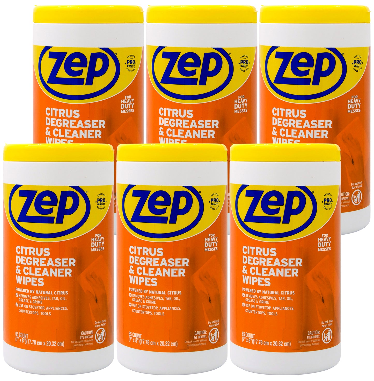 Zep Citrus Degreaser & Cleaner Wipes - 65ct