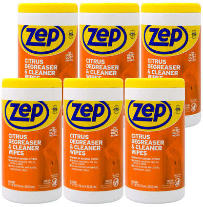 Zep Citrus Degreaser & Cleaner Wipes - 65ct