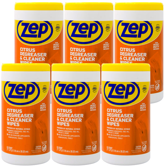 Zep Citrus Degreaser & Cleaner Wipes - 65ct