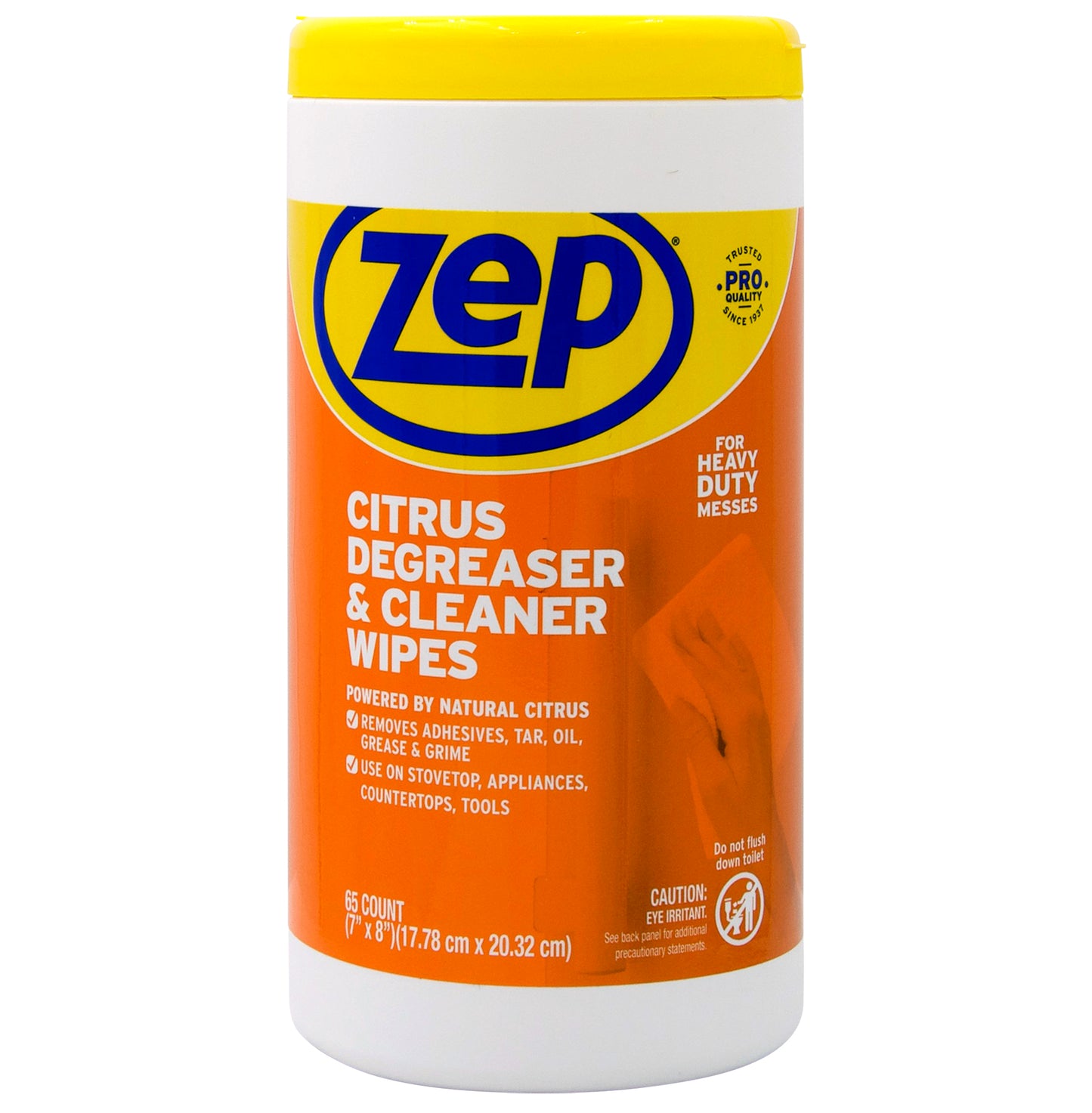 Zep Citrus Degreaser & Cleaner Wipes - 65ct