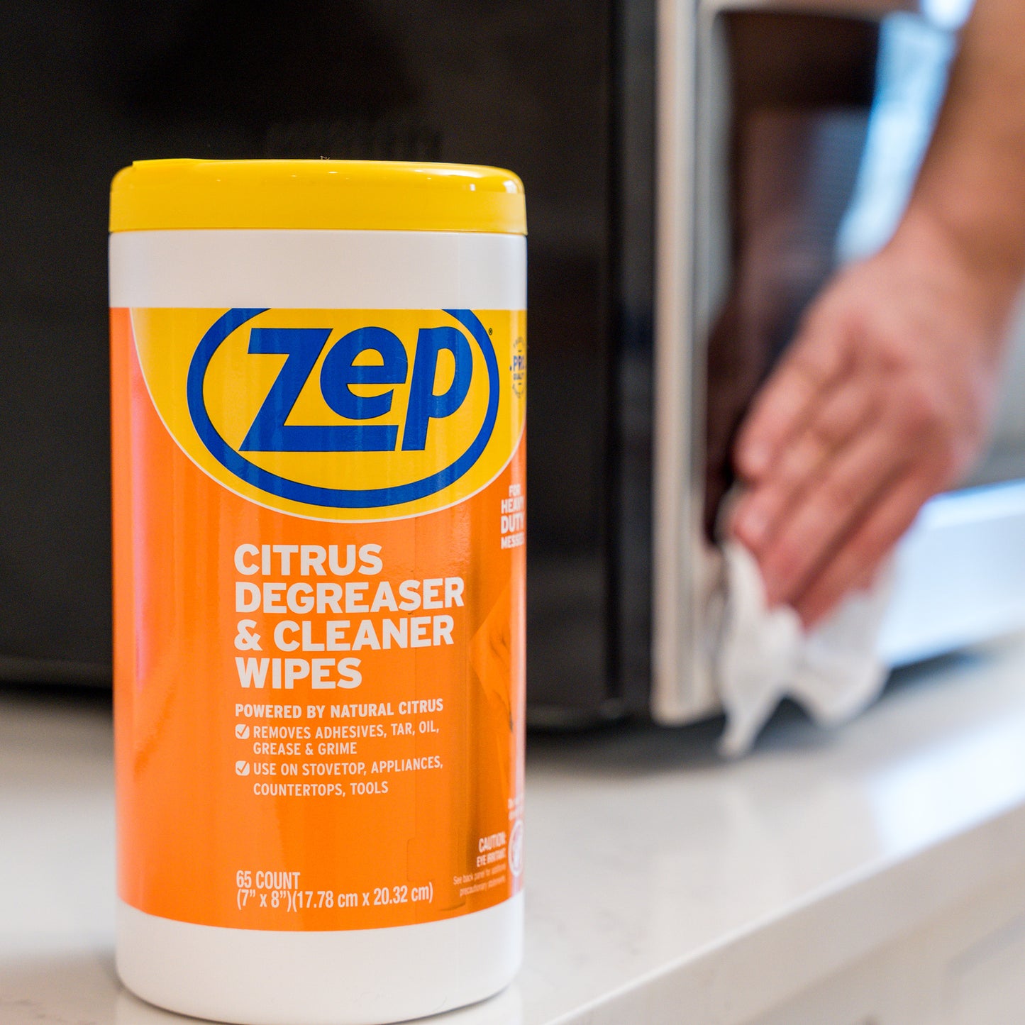 Zep Citrus Degreaser & Cleaner Wipes - 65ct