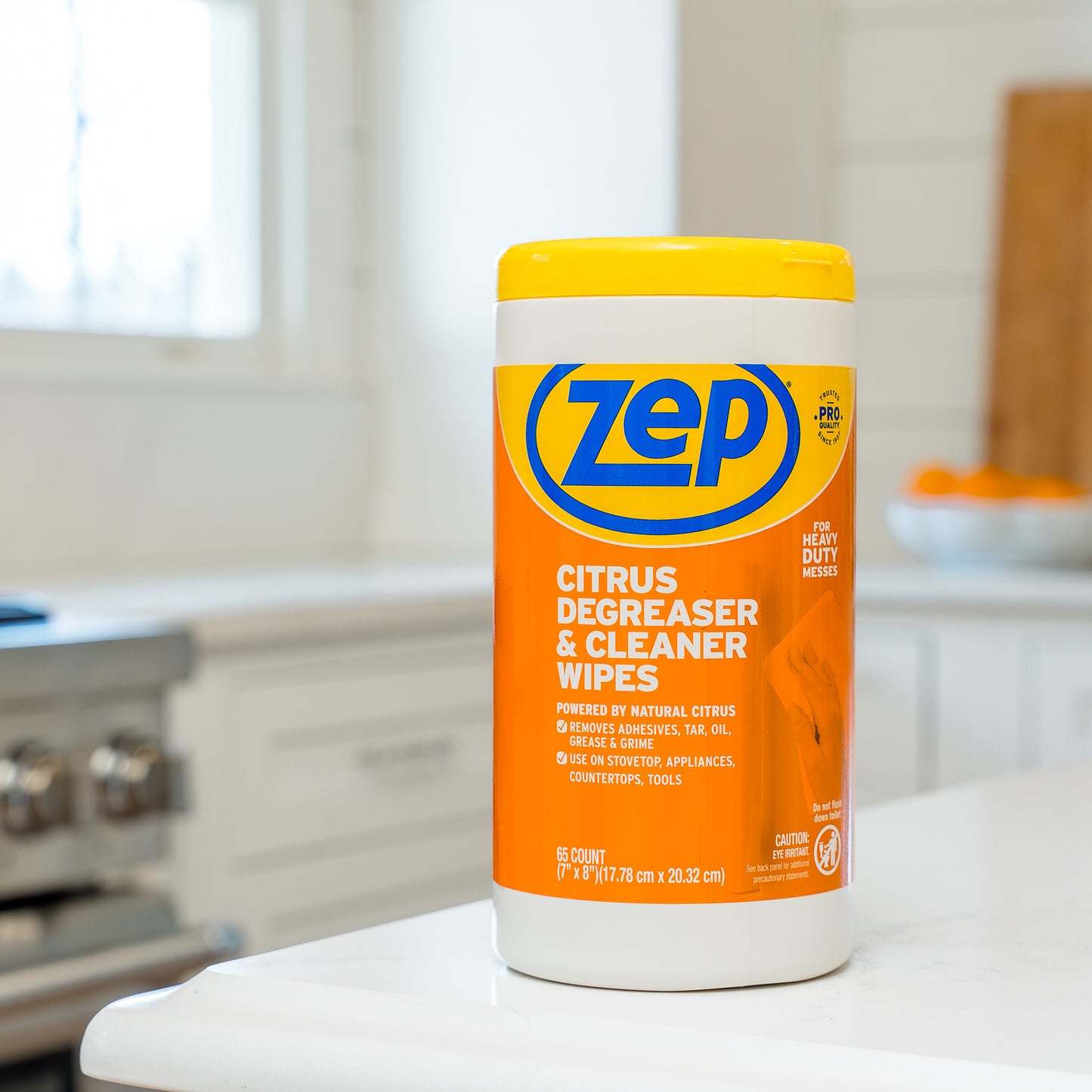 Zep Citrus Degreaser & Cleaner Wipes - 65ct