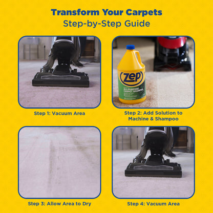 Zep Hi-Traffic Carpet Spot Remover & Cleaner 1 Gal and Zep All-Purpose Carpet Shampoo Concentrate 1 Gal