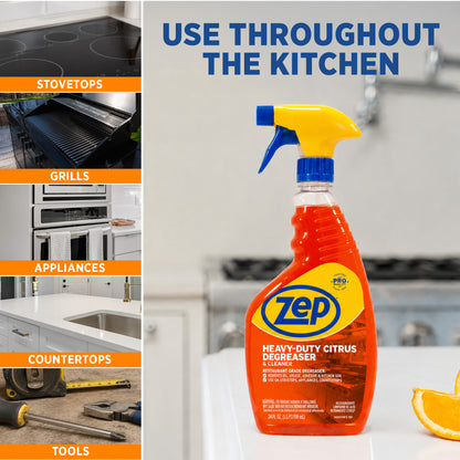 Zep Heavy-Duty Citrus Degreaser and Cleaner Spray - 24 oz