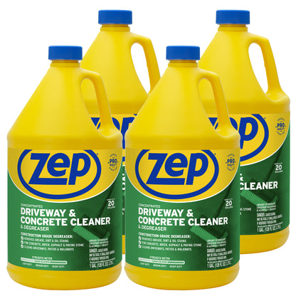 Zep Concentrated Driveway and Concrete Cleaner and Degreaser –  Removes Grease and Oil Stains - 1 Gallon