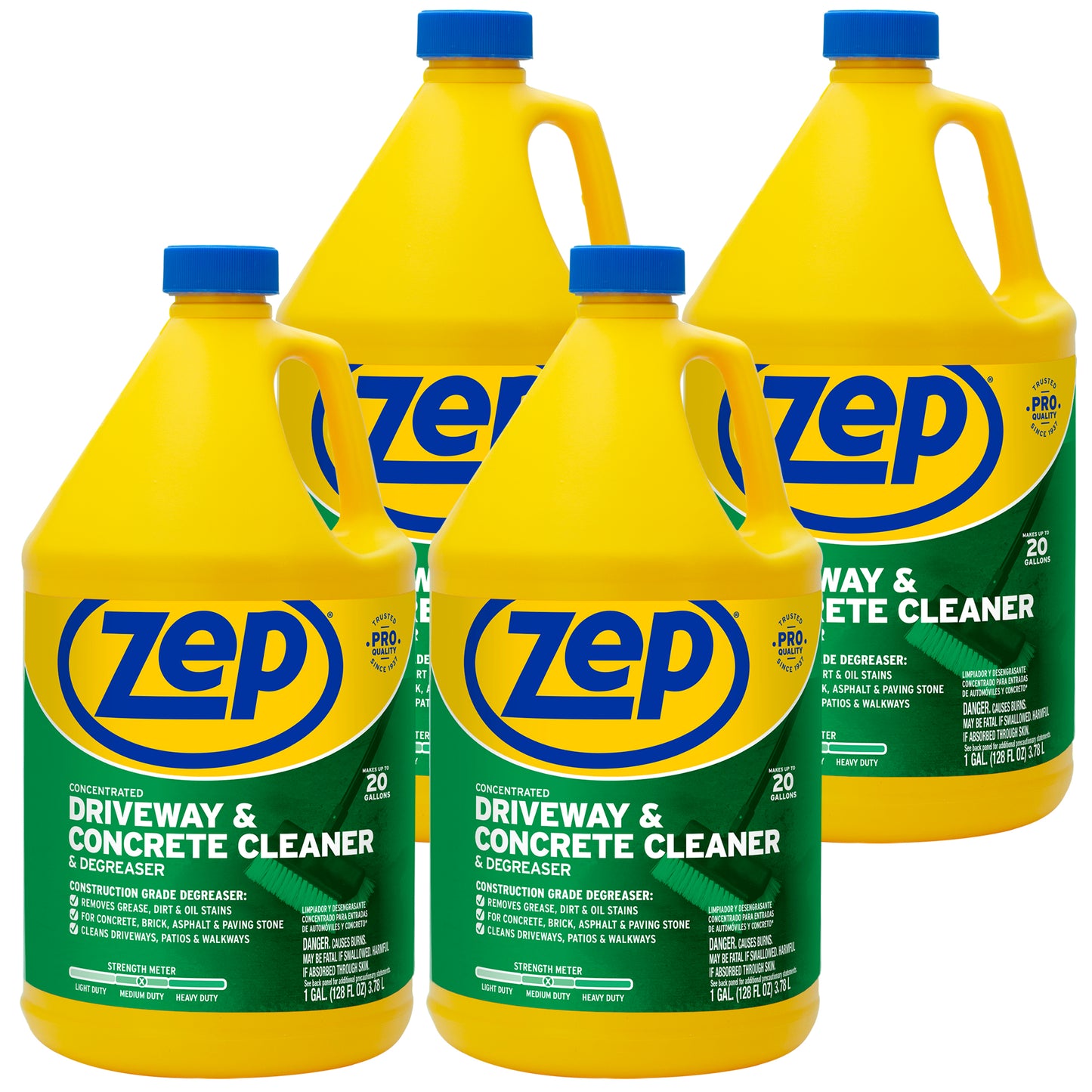 Zep Concentrated Driveway and Concrete Cleaner and Degreaser –  Removes Grease and Oil Stains - 1 Gallon