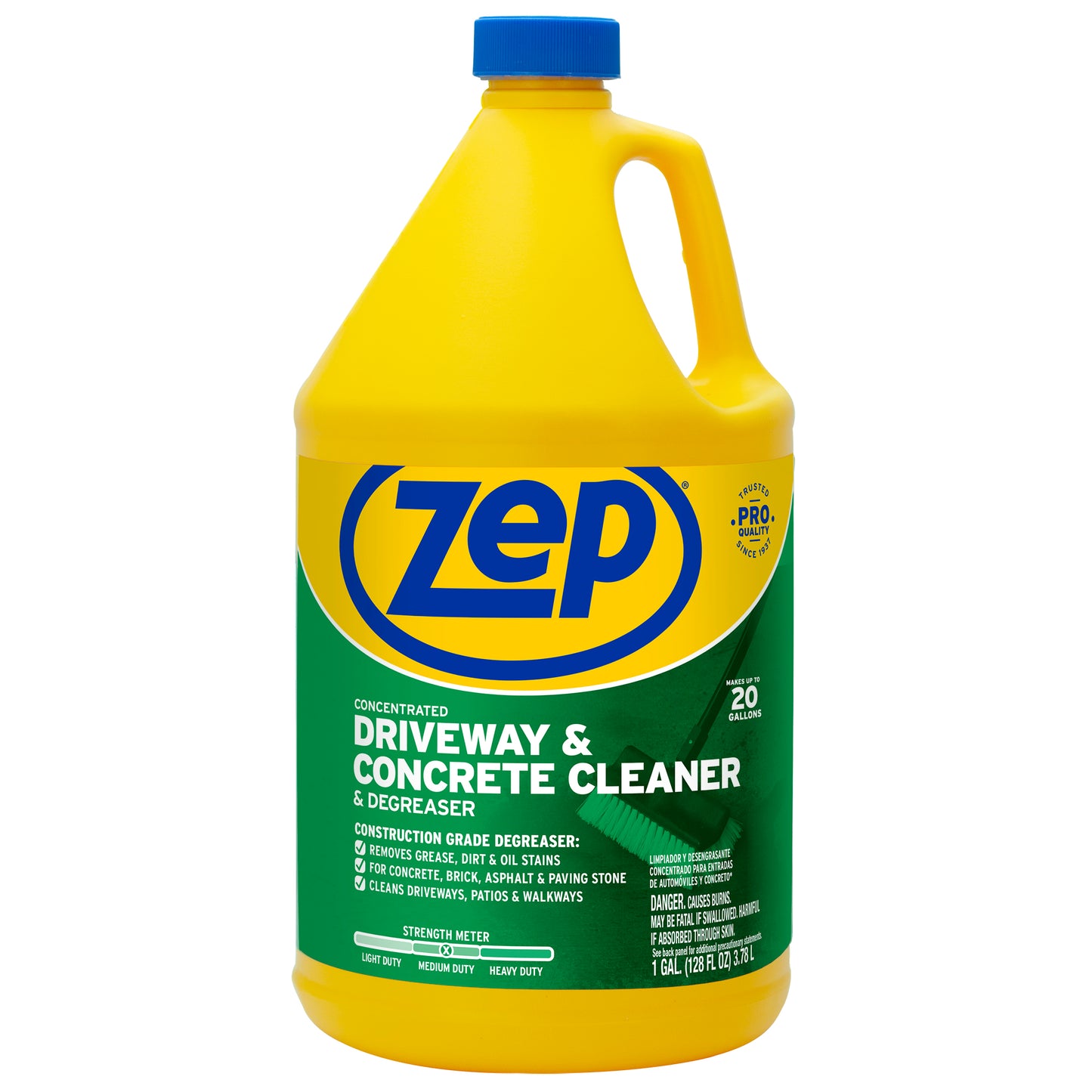 Zep Concentrated Driveway and Concrete Cleaner and Degreaser –  Removes Grease and Oil Stains - 1 Gallon