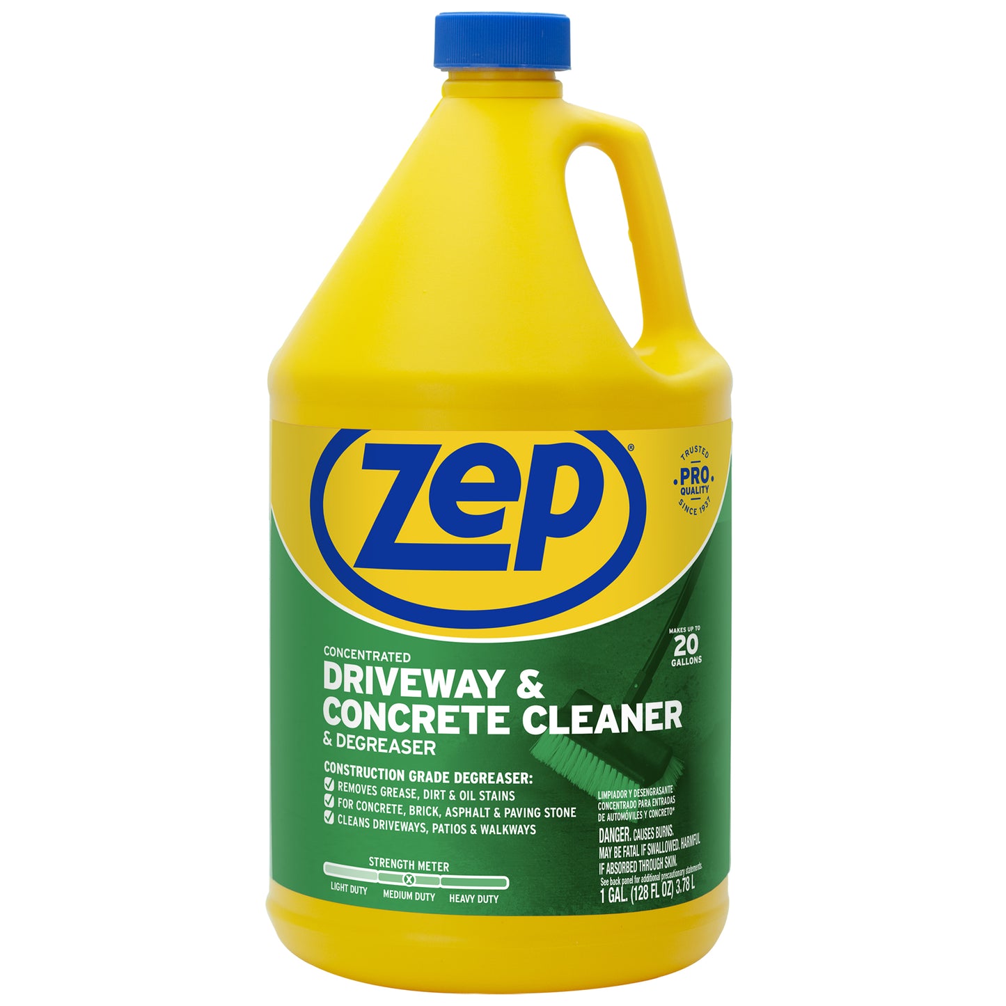 Zep Concentrated Driveway and Concrete Cleaner and Degreaser –  Removes Grease and Oil Stains - 1 Gallon