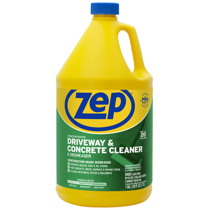 Zep Concentrated Driveway and Concrete Cleaner and Degreaser –  Removes Grease and Oil Stains - 1 Gallon