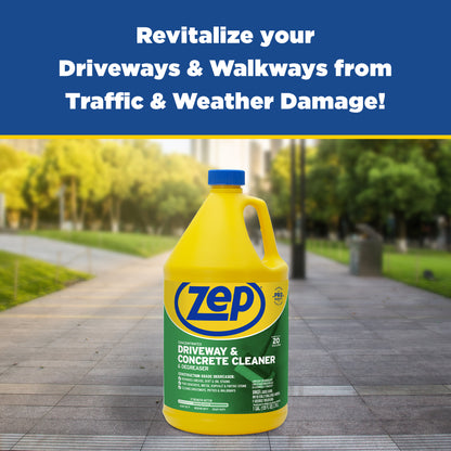 Zep Concentrated Driveway and Concrete Cleaner and Degreaser –  Removes Grease and Oil Stains - 1 Gallon