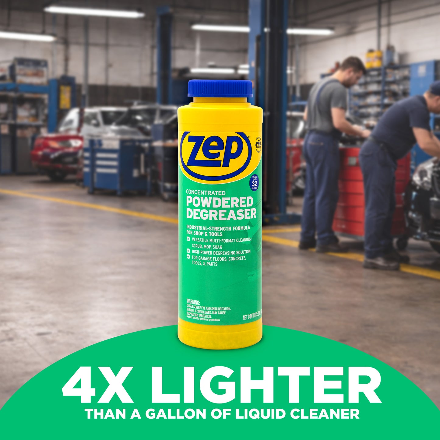 Zep Concentrated Powdered Degreaser -  Removes Oil, Grease & Grime  - 256 oz