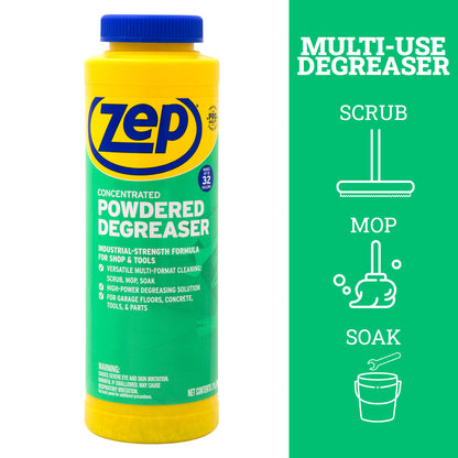 Zep Concentrated Powdered Degreaser -  Removes Oil, Grease & Grime  - 256 oz