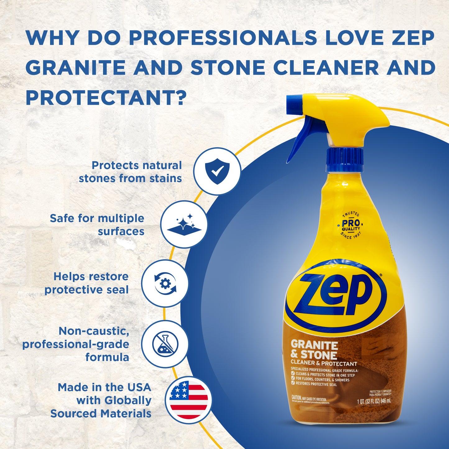 Granite and Stone Cleaner and Protectant - 32 oz.