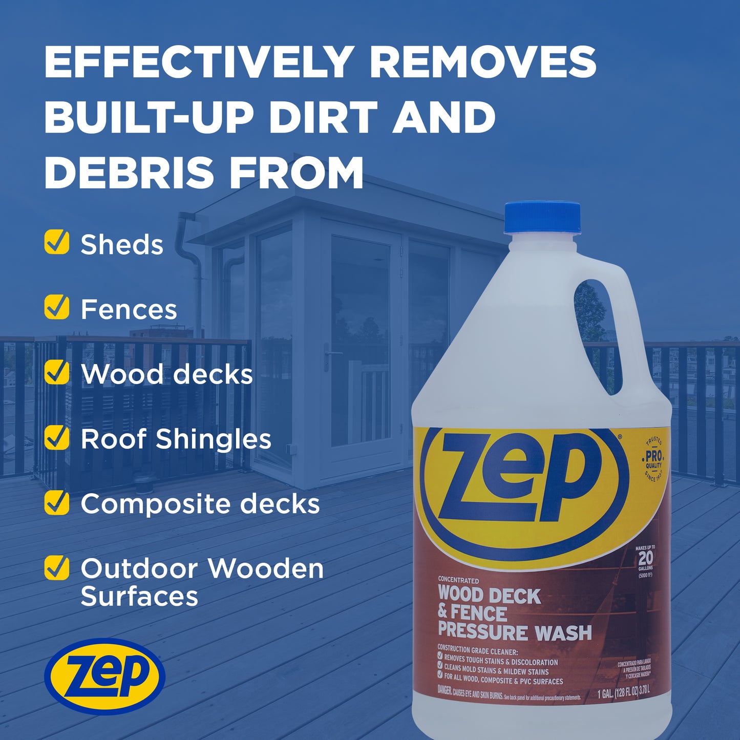 Wood Deck and Fence Pressure Wash Cleaner Concentrate - 1 Gallon