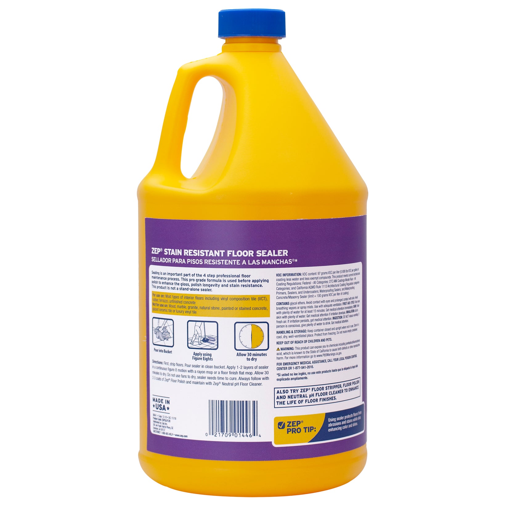 Zep Stain Resistant Floor Sealer – Protects Vinyl and Concrete Floors ...