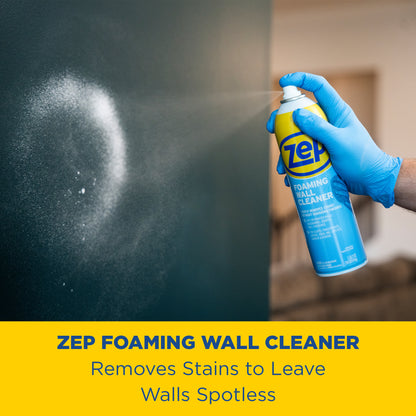 Zep Foaming Glass Cleaner Aerosol Streak-Free Shine - 19 oz (Case of 12) with Zep Foaming Wall Cleaner - 18 oz (Case of 12) Bundle