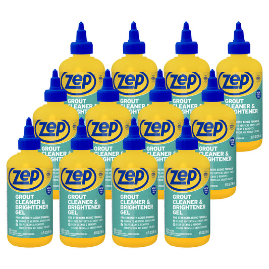Zep Grout Cleaner & Brightener - lifts stubborn stains without heavy scrubbing- 8oz