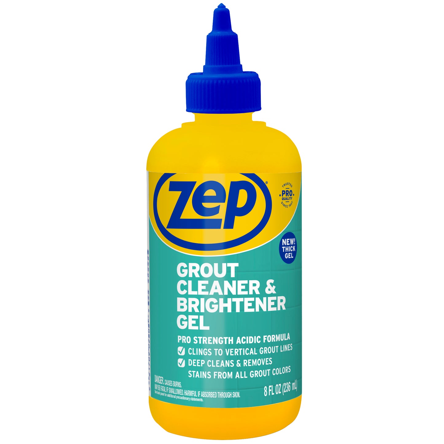Zep Grout Cleaner & Brightener - lifts stubborn stains without heavy scrubbing- 8oz