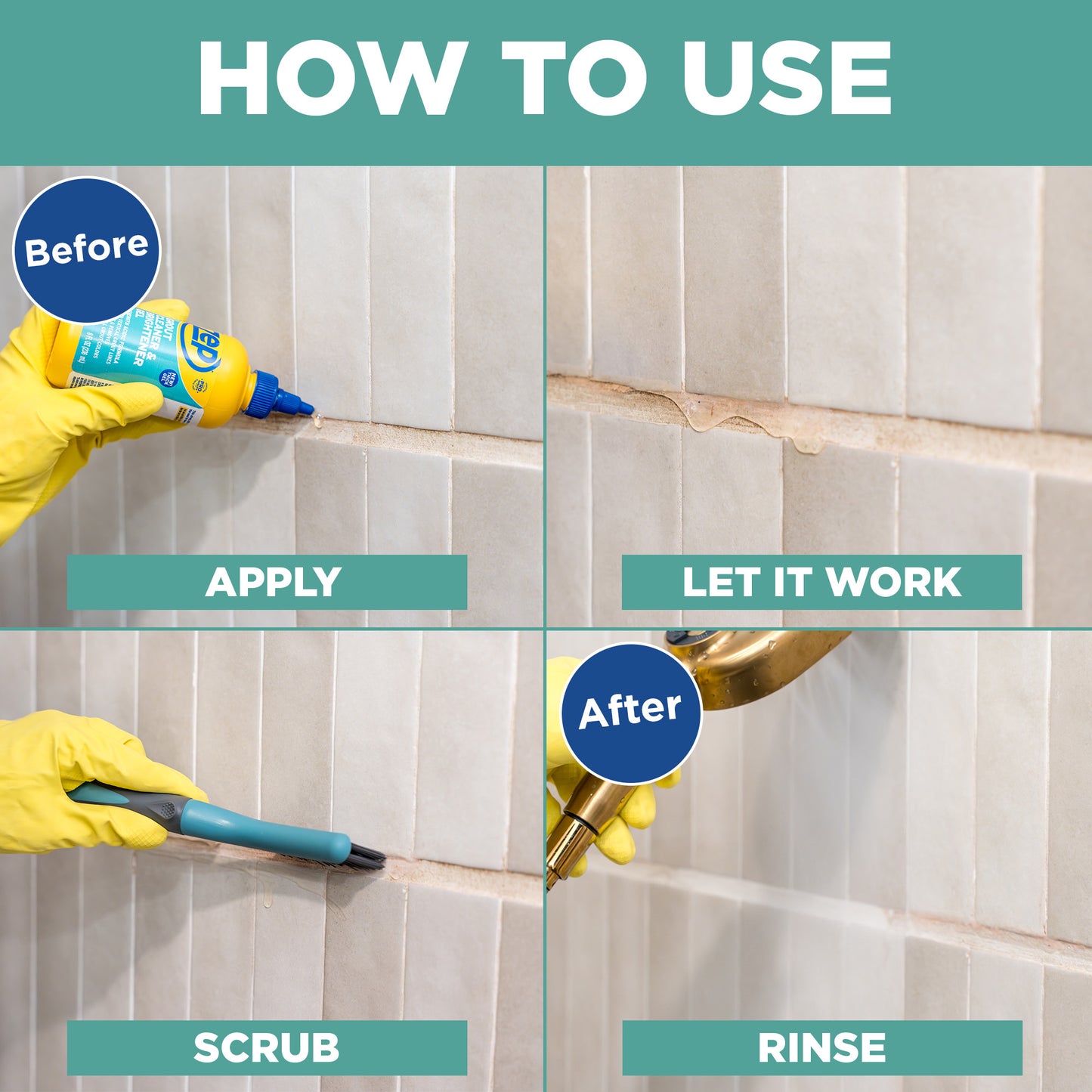 Zep Grout Cleaner & Brightener - lifts stubborn stains without heavy scrubbing- 8oz