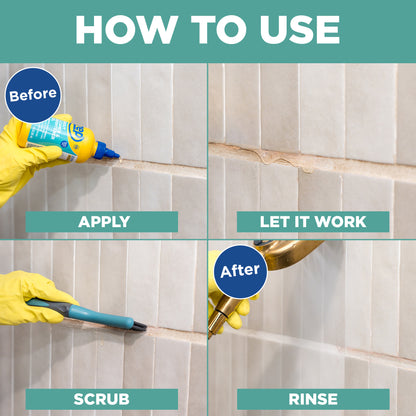 Zep Grout Cleaner & Brightener - lifts stubborn stains without heavy scrubbing- 8oz