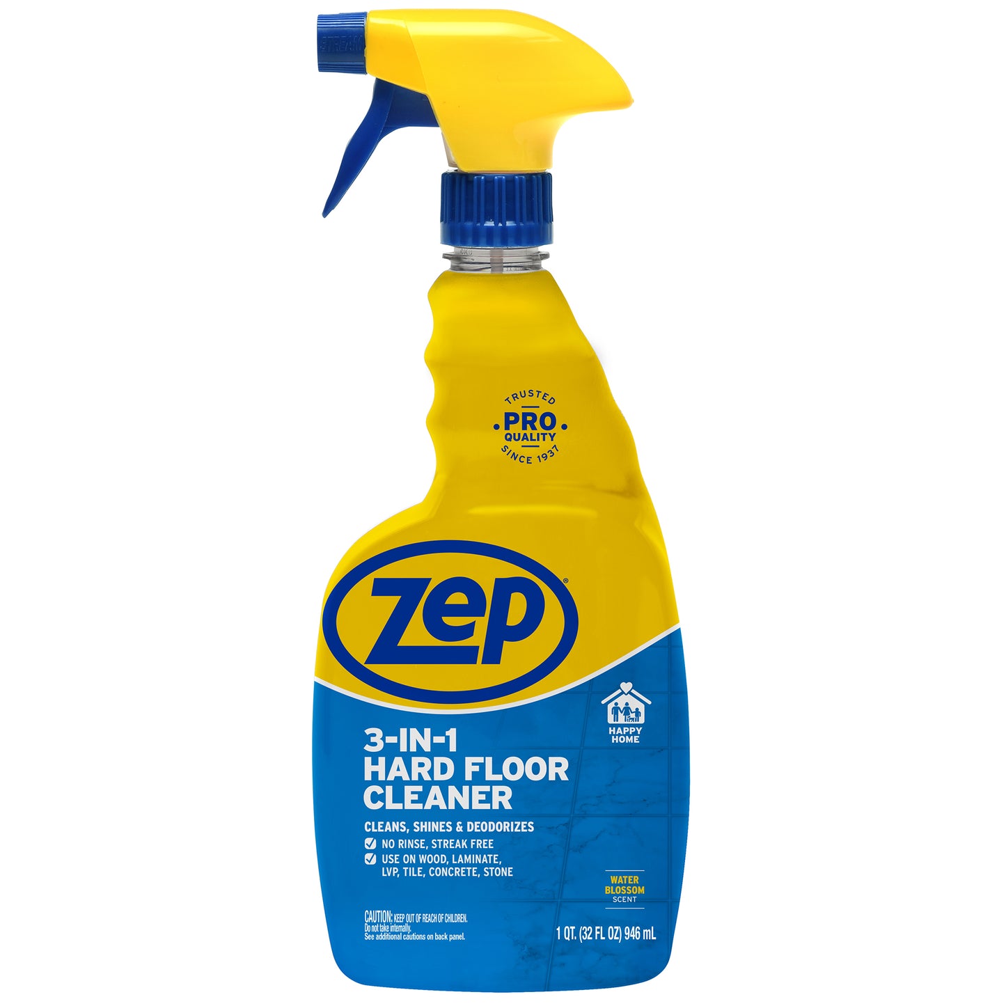 Zep 3-in-1 Hard Floor Cleaner - Cleans, Shines & Deodorizes - 32oz