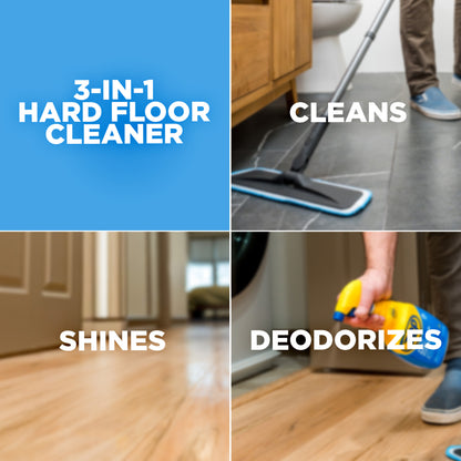 Zep 3-in-1 Hard Floor Cleaner - Cleans, Shines & Deodorizes - 32oz