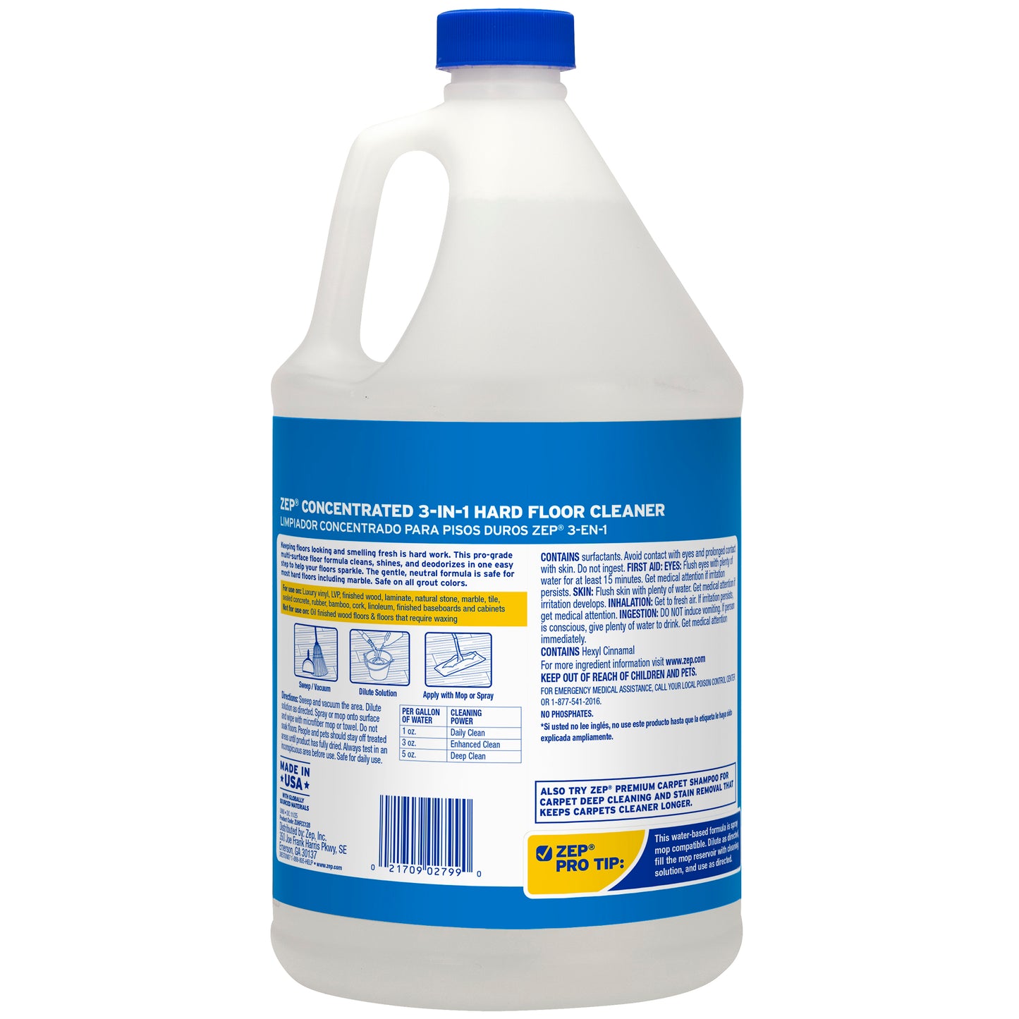 Zep 3-in-1 Hard Floor Cleaner - 1 Gallon