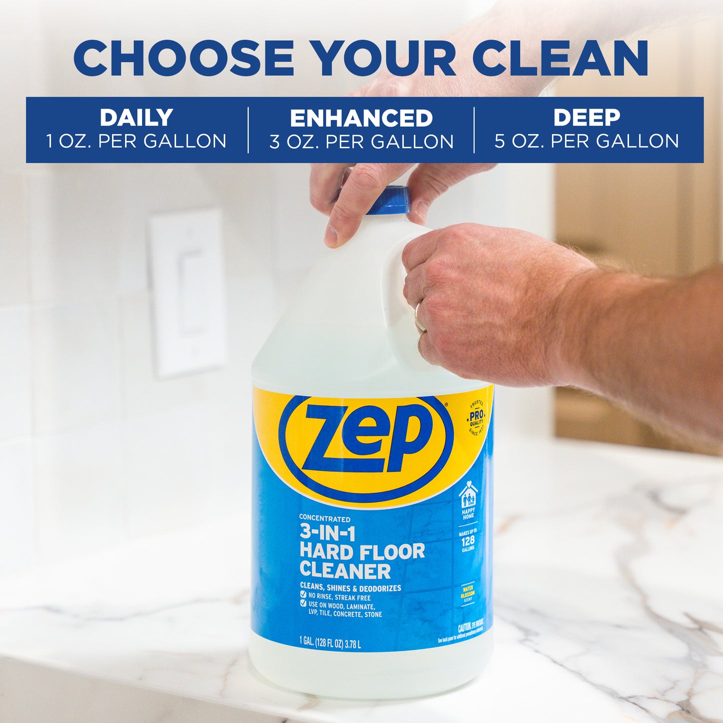 Zep 3-in-1 Hard Floor Cleaner - 1 Gallon