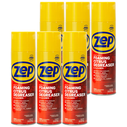 Zep Heavy-Duty Foaming Citrus Degreaser & Cleaner – Foaming Indoor/Outdoor Cleaner – 18 oz.