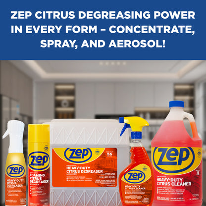 Zep Heavy-Duty Foaming Citrus Degreaser & Cleaner – Foaming Indoor/Outdoor Cleaner – 18 oz.
