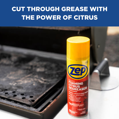 Zep Heavy-Duty Foaming Citrus Degreaser & Cleaner – Foaming Indoor/Outdoor Cleaner – 18 oz.