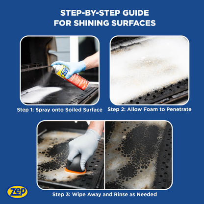 Zep Heavy-Duty Foaming Citrus Degreaser & Cleaner – Foaming Indoor/Outdoor Cleaner – 18 oz.