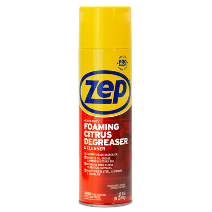 Zep Heavy-Duty Foaming Citrus Degreaser & Cleaner – Foaming Indoor/Outdoor Cleaner – 18 oz.