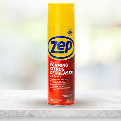 Zep Heavy-Duty Foaming Citrus Degreaser & Cleaner – Foaming Indoor/Outdoor Cleaner – 18 oz.