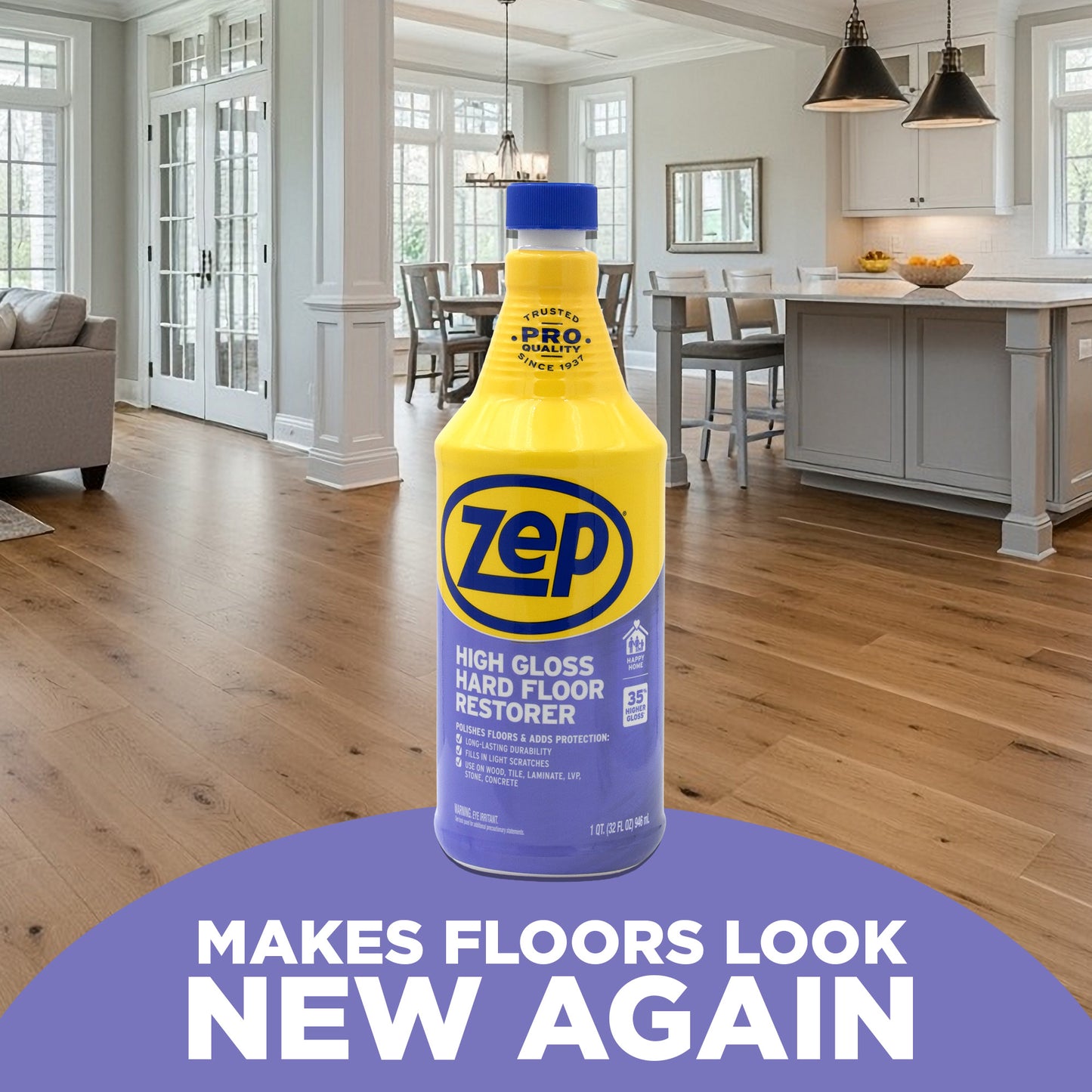 Zep High Gloss Hard Floor Restorer - 32 oz