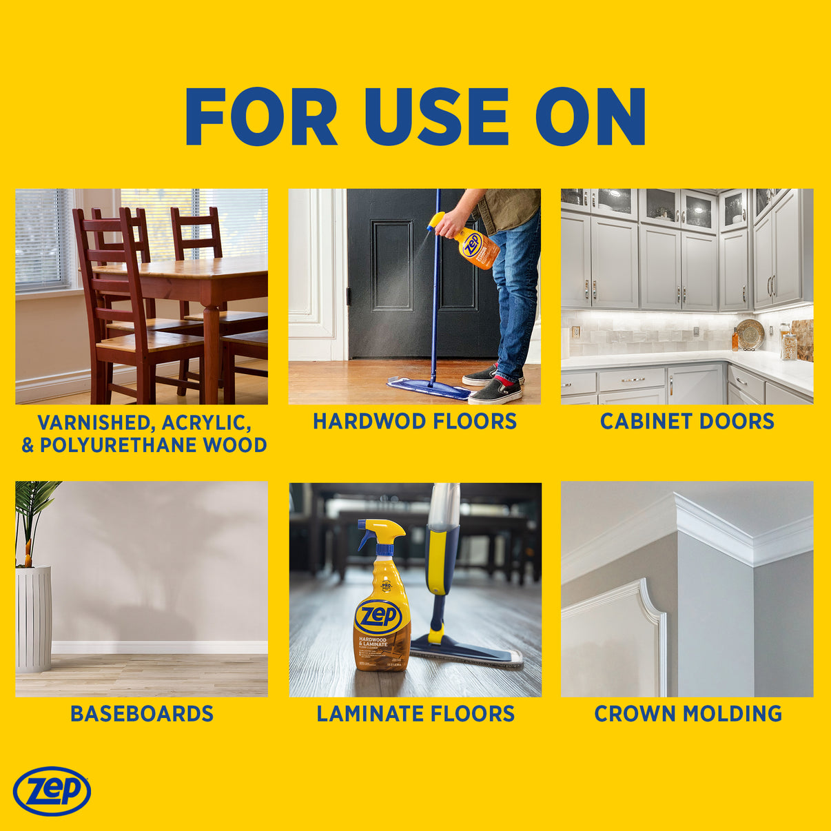 Zep Hardwood & Laminate Floor Cleaner – No Rinse, Streak-Free – 32 oz ...