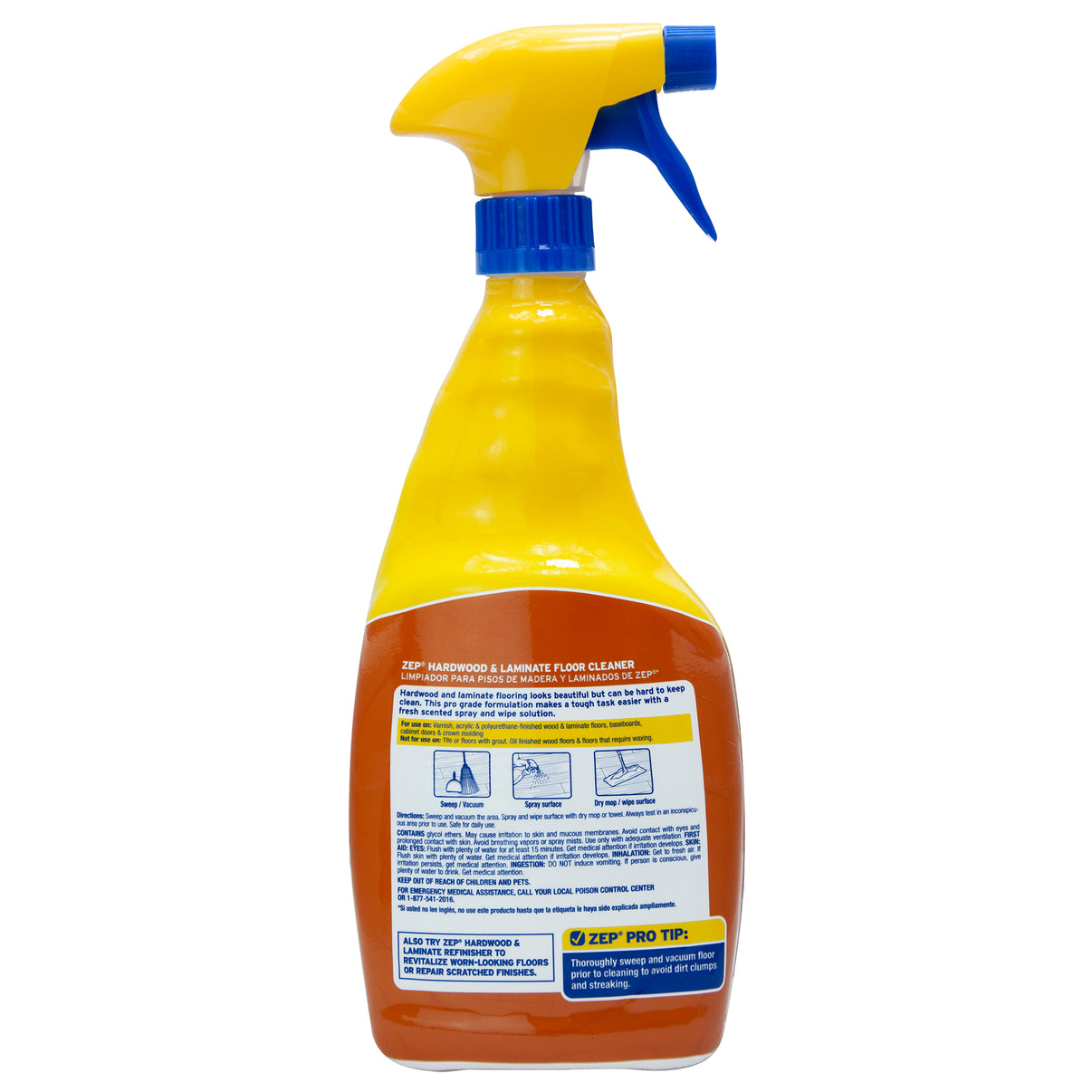 Zep Hardwood & Laminate Floor Cleaner – No Rinse, Streak-Free – 32 oz ...