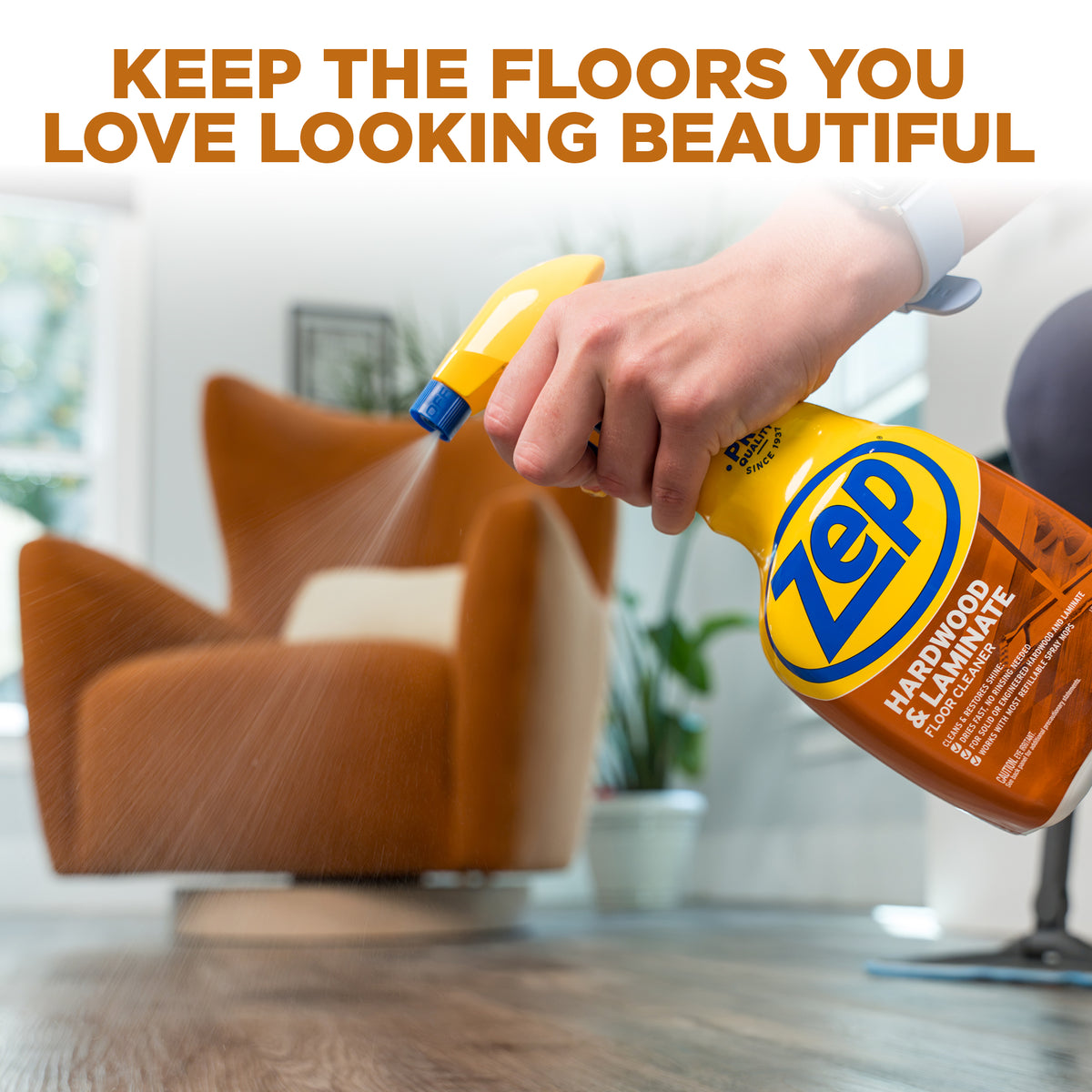 Zep Hardwood & Laminate Floor Cleaner – No Rinse, Streak-Free – 32 oz.